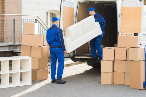Removal team preparing a move in Bromley residential area