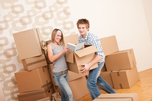 Boxes and furniture loaded for a Bromley relocation